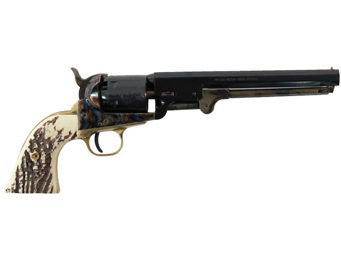 Traditions Wildcard Black Powder Revolver 36 Caliber 7.375" Blued Barrel Blued Frame Stag Grips
