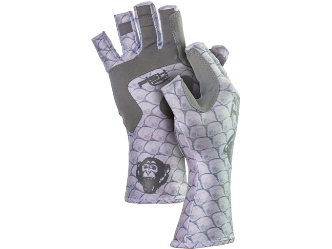 Fish Monkey Men's Half Finger Guide Gloves Blue Water Camo 2XL