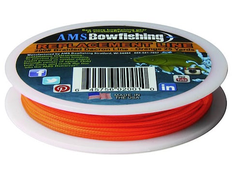 AMS Bowfishing Line 200 lb 25 Yard Spool Orange