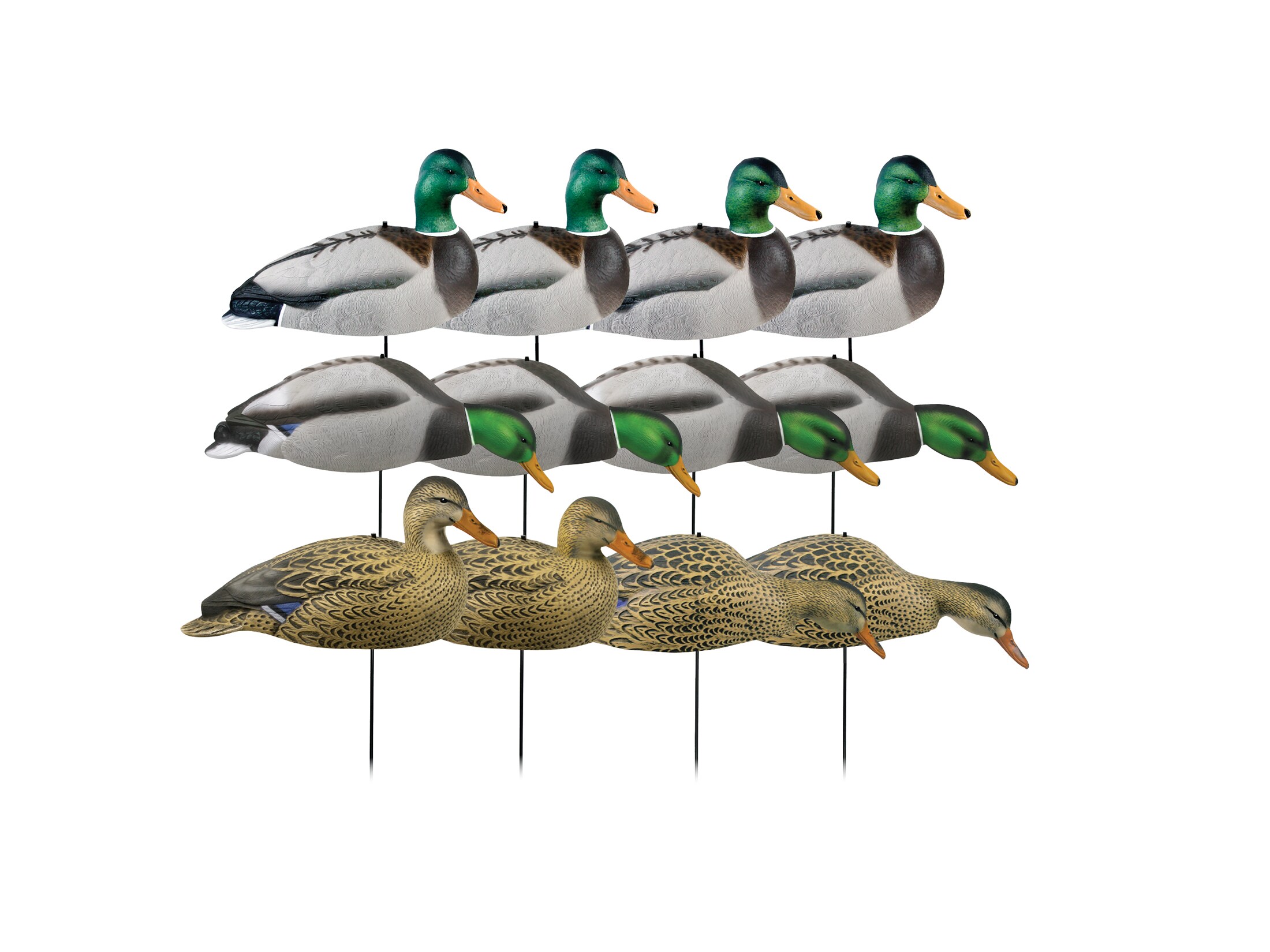 GHG Over-Size Harvester Pack Mallard Shell Duck Decoy Pack of 12