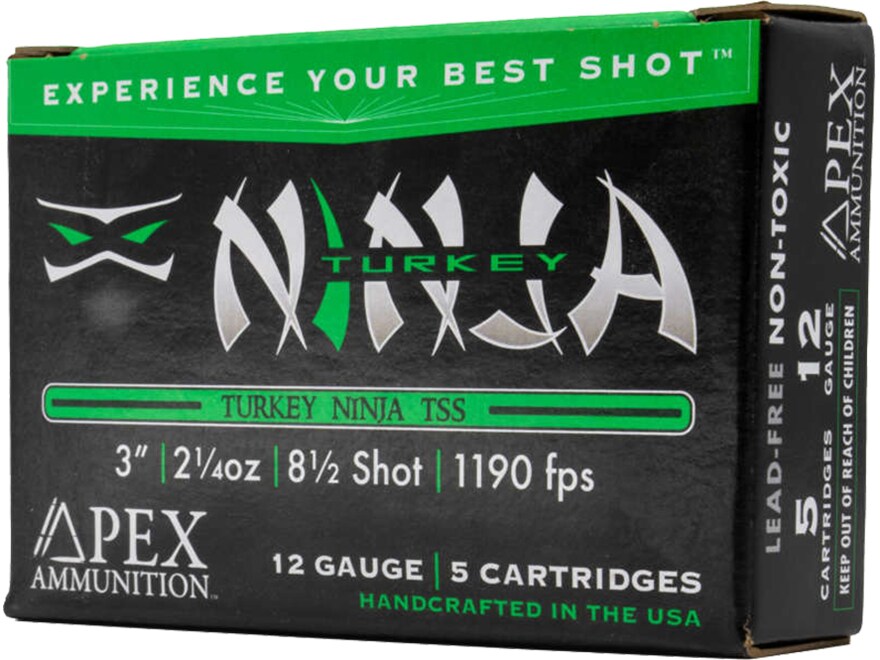 Turkey Apex Turkey Ninja TSS 12 Ga Ammo 3-1/2 #8-1/2 Tungsten Shot 2-1/2oz