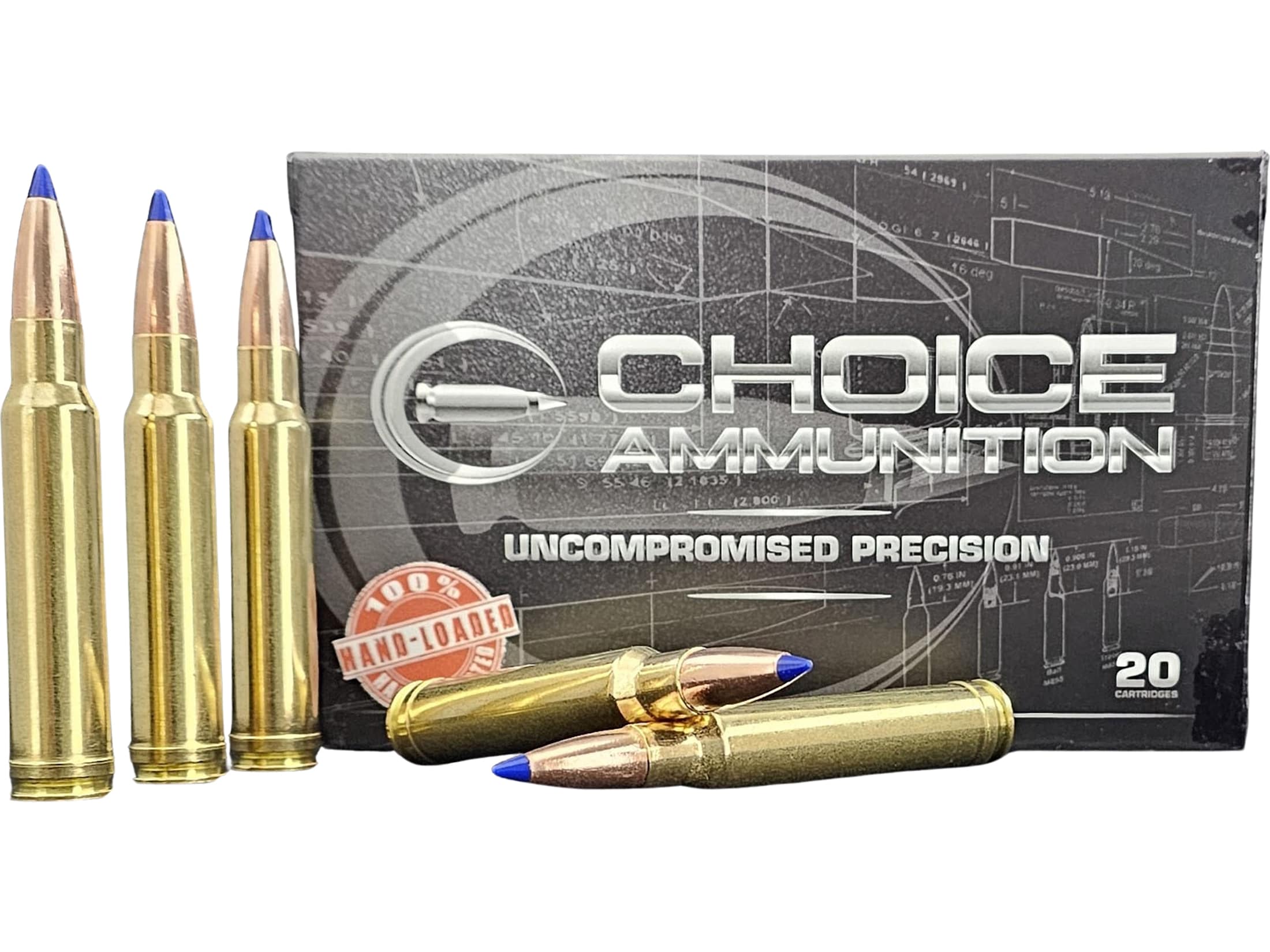 Choice 338 Winchester Magnum Ammo 225 Grain Barnes Tipped Triple-Shock X Polymer Tip Lead Free Box of 20