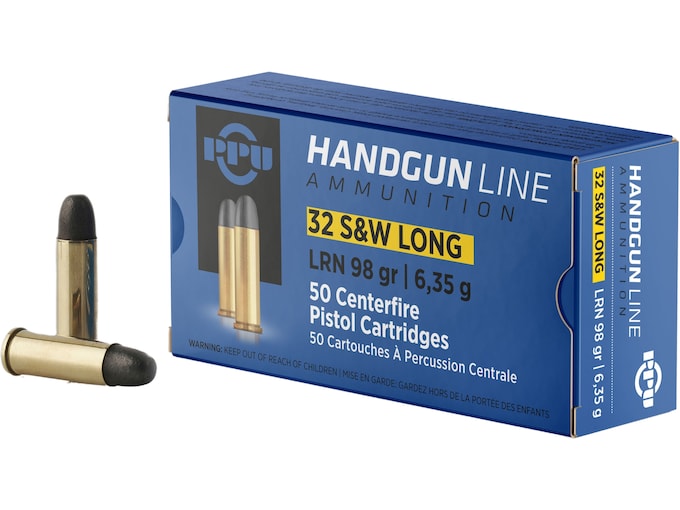 500 RDS, PPU 32 S&W Long Ammo 98 Grain Round Nose.-img-0