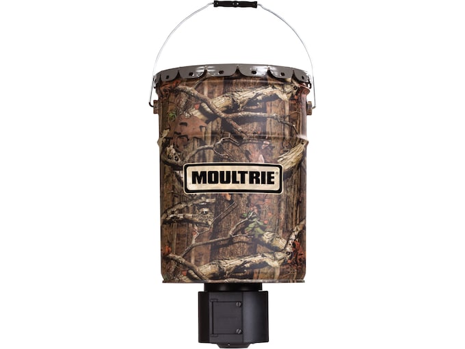 Moultrie Quiet Feeder Hanging Game Feeder 6.5 Gallon Mossy Oak Break