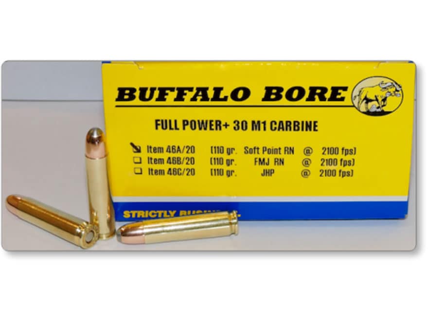 Buffalo Bore 30 Carbine Ammo 110 Grain Jacketed Soft Point Box of 20