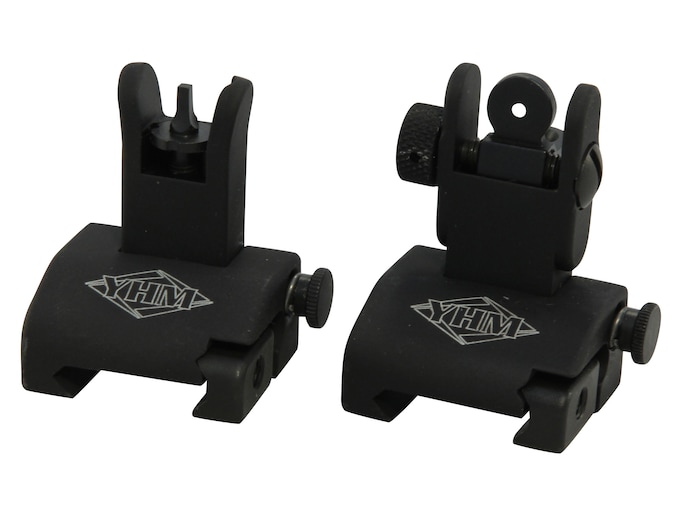 Yankee Hill Machine QDS Quick Deploy Flip-Up Front and Rear Sight Set Standard AR-15 Flat-Top Aluminum Matte