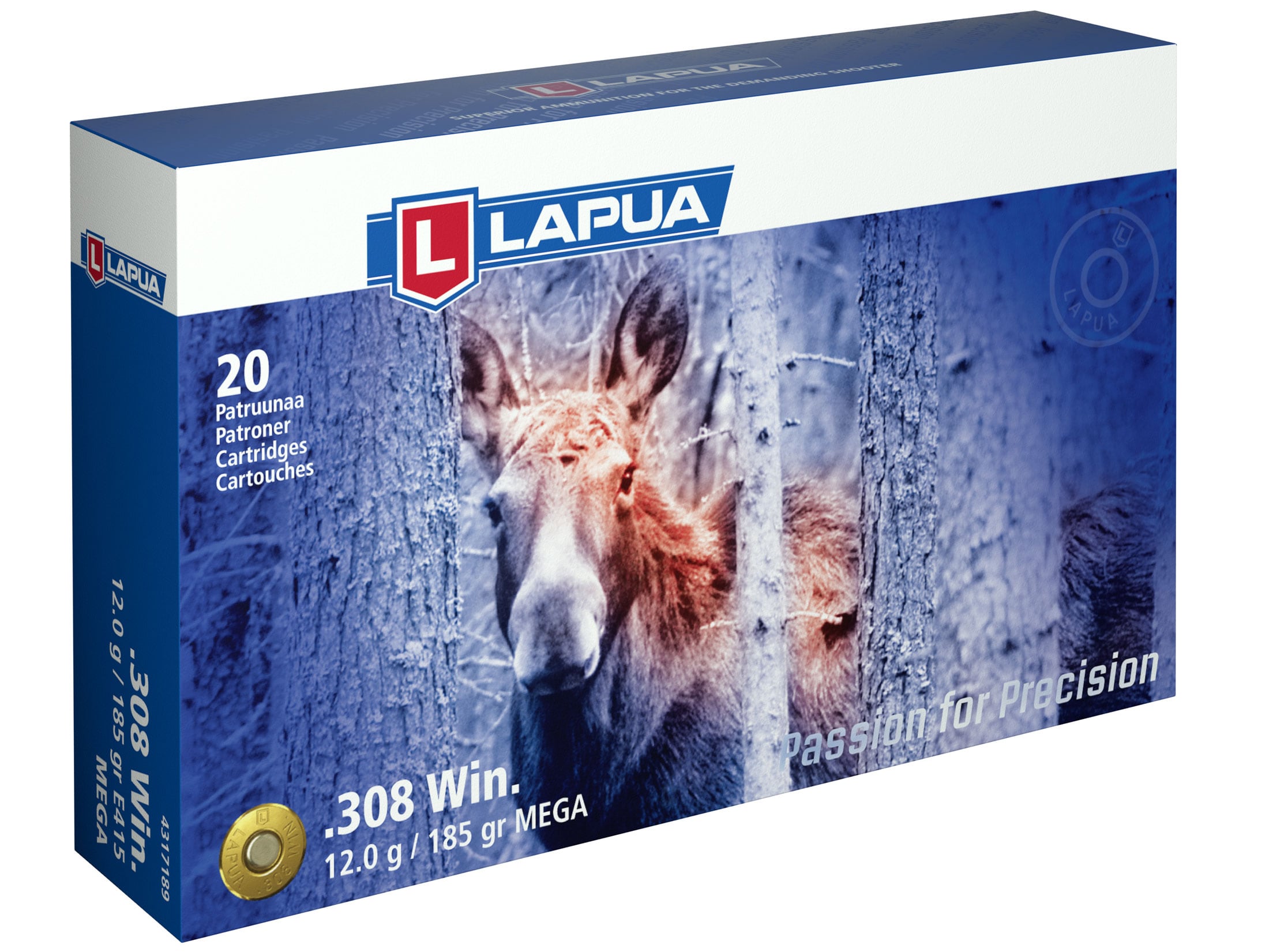 Lapua 308 Winchester Ammo 185 Grain Lapua Mega Soft Point Box of 20