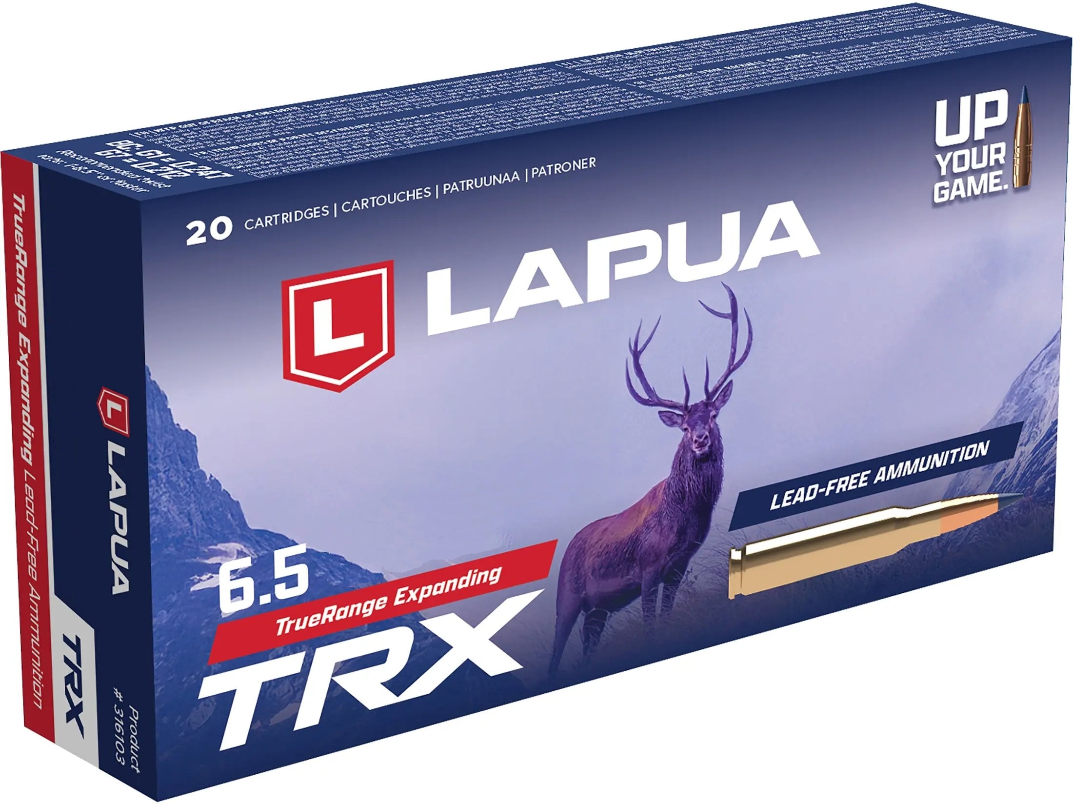 Lapua 6.5 Creedmoor Ammo 120 Grain Lapua TRX Polymer Tip Lead Free Box of 20