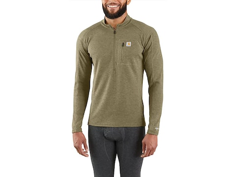 Carhartt Men's Force Midweight Synthetic-Wool Blend 1/4 Zip Base Layer