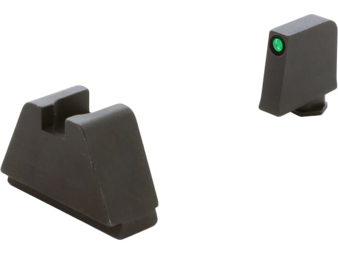 Ameriglo Optic Compatible 4XL Tall Night Sight Set Glock MOS Tritium Green .385" Front with Black Outline, Black .480" Rear