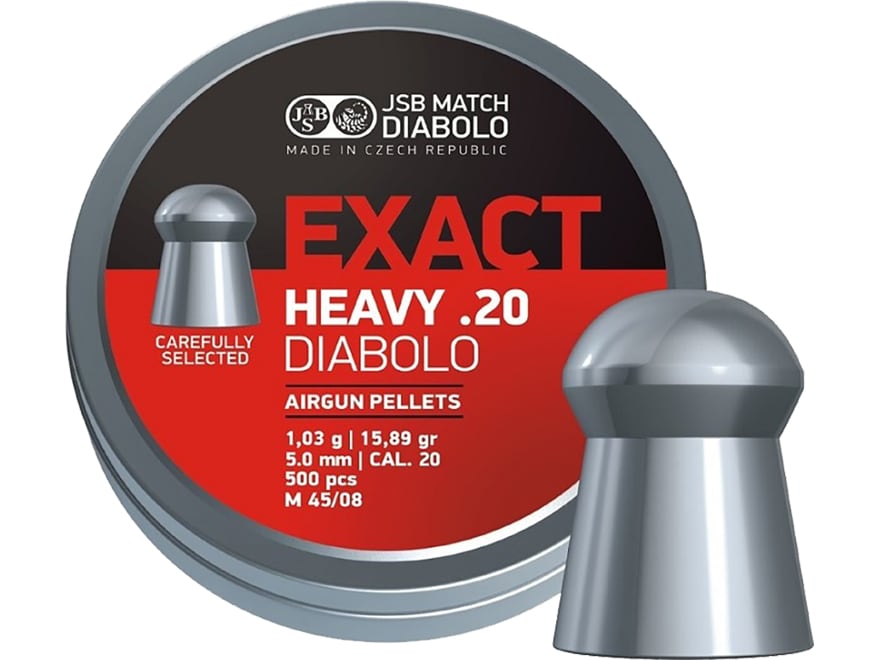 JSB Exact Heavy Air Gun Pellets 20 Caliber 15.90 Grain Tin of 500