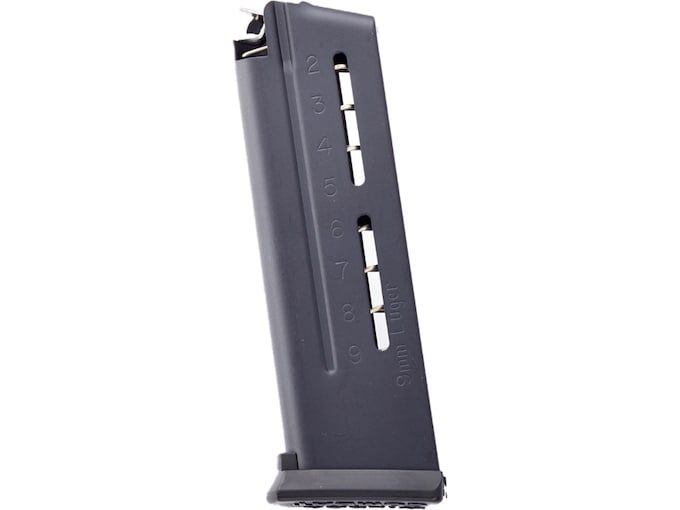 Wilson Combat Elite Tactical Magazine ETM with Base Pad 1911 Officer 9mm Luger 9-Round Stainless Steel