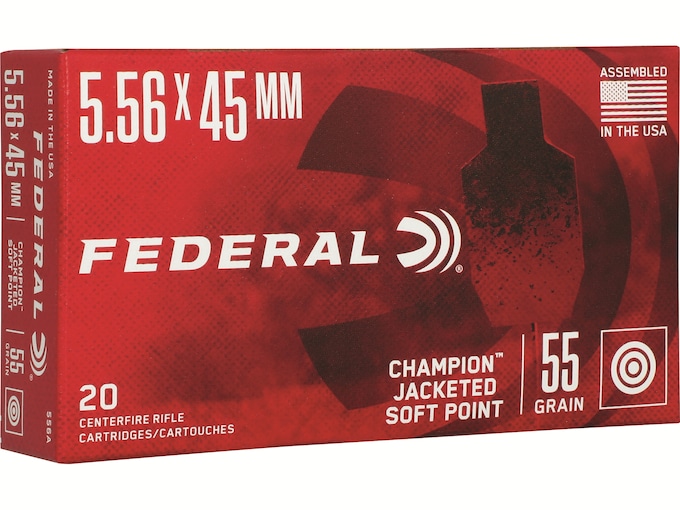 Federal premium champion ammo 5 56x45mm nato 55 grain jacketed soft