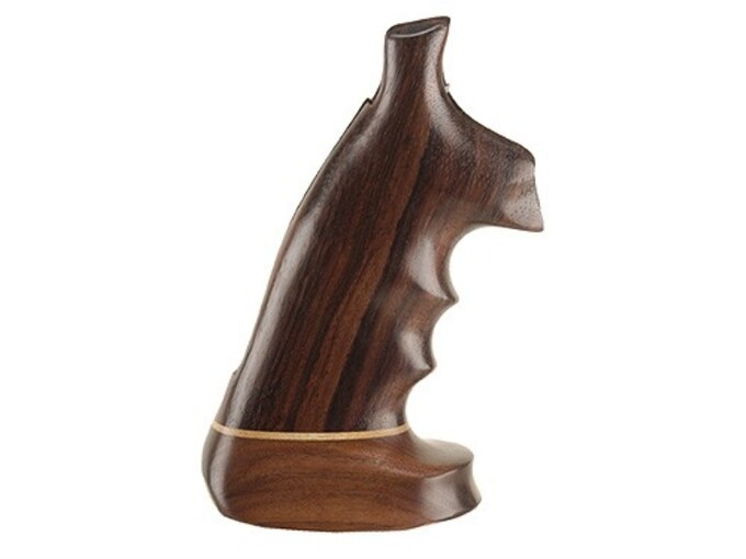 Hogue Fancy Hardwood Grips with Accent Stripe, Finger Grooves and Contrasting Butt Cap S&W N-Frame Square Butt Oversize