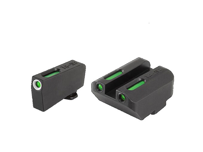 TRUGLO TFX Sight Set Suppressor Height Glock 17, 19, 22, 23, 24, 26, 27, 33, 34, 35 Gen 1, 2, 3, 4, 5 Tritium / Fiber Optic Green with White Front Dot Outline