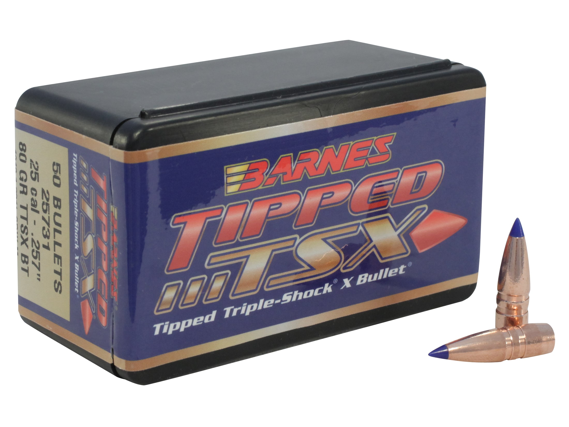 Barnes Tipped Triple Shock X Ttsx Bullets 25 Cal 257 Diameter 80 Barnes Tipped Triple Shock X Ttsx Bullets 25 Cal 257 Diameter 80