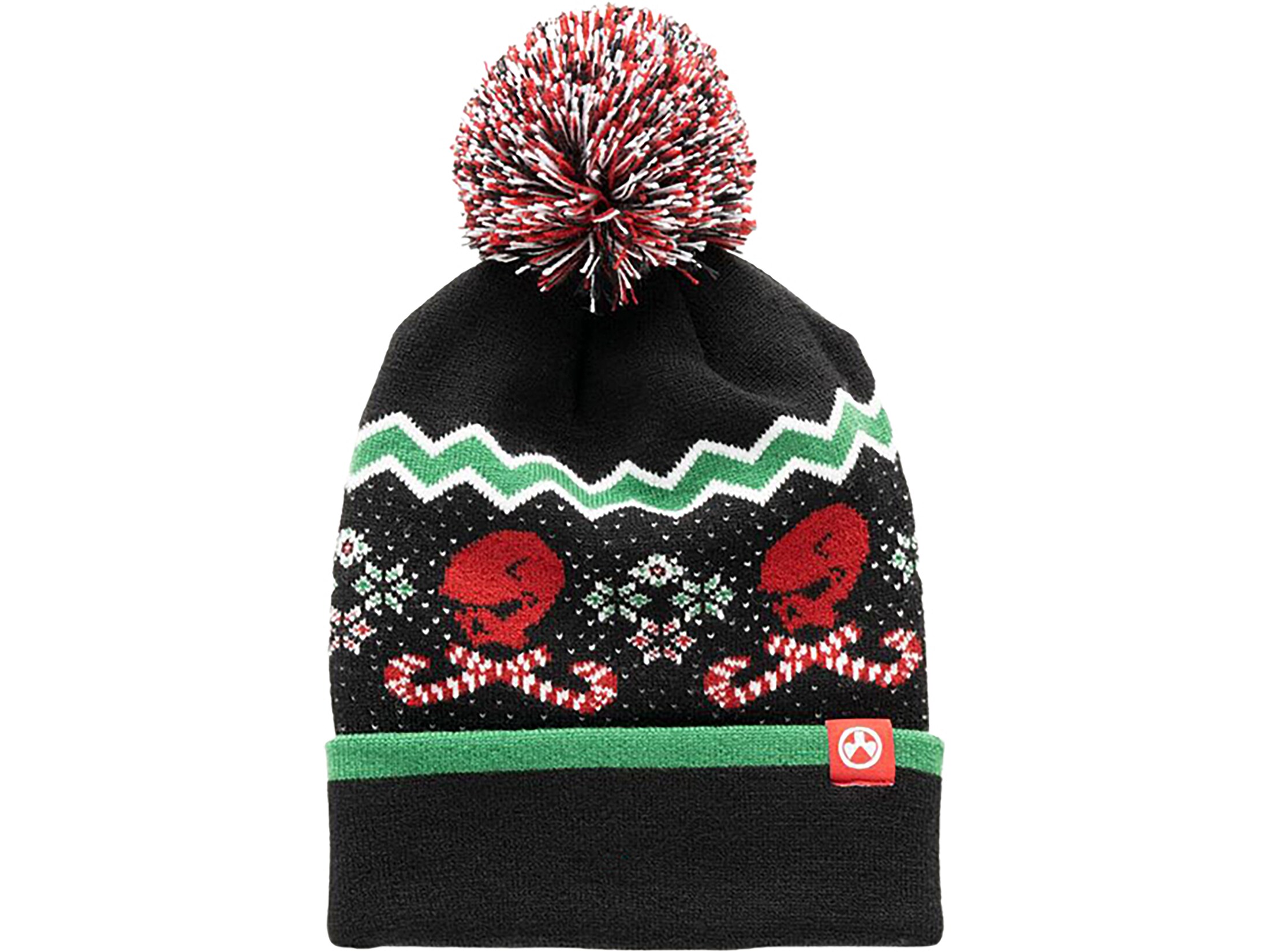 black beanie with ball on top