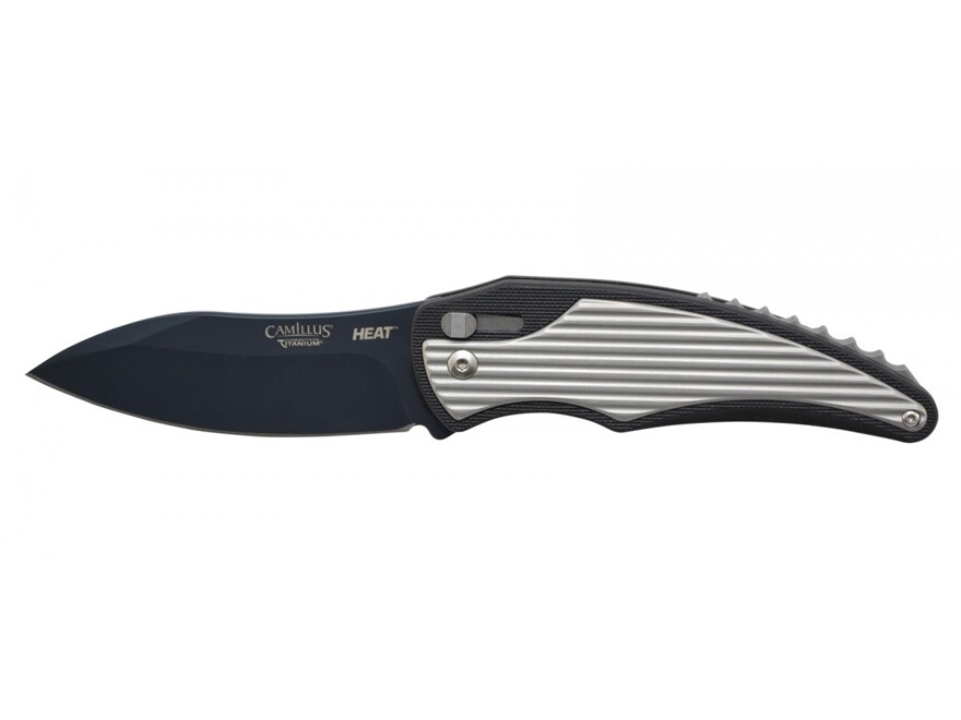 Camillus Heat Assisted Opening Pocket Knife 3.5 Drop Point AUS-8 Black