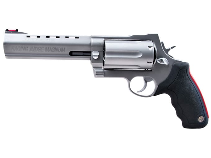 Taurus 513 Raging Judge Magnum Revolver 45 Colt (Long Colt), 454 Casull and 410 Bore 6-Round Stainless and Black Rubber