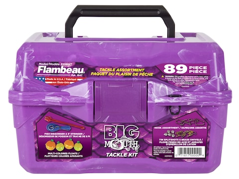 Flambeau Big Mouth 89-Piece Kids Tackle Box Kit Purple Swirl