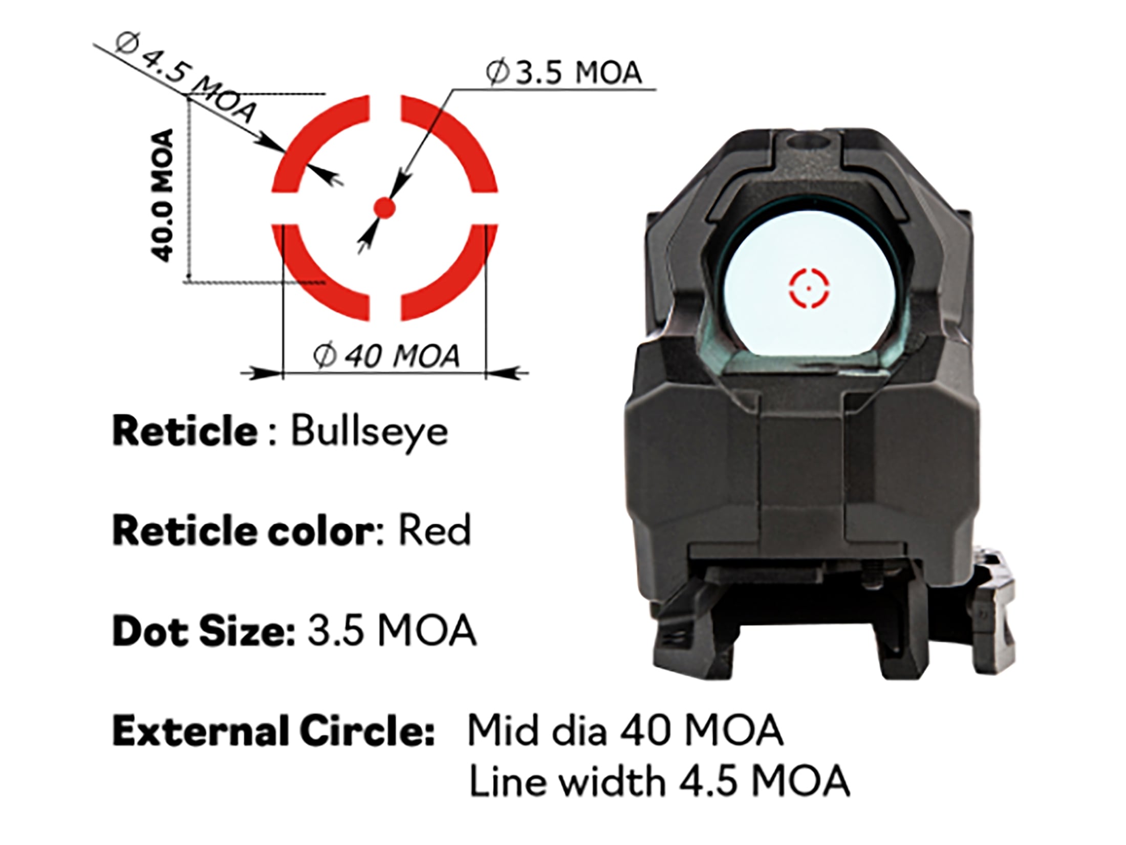 Meprolight M22 PRO Reflex Sight Red Bullseye Reticle