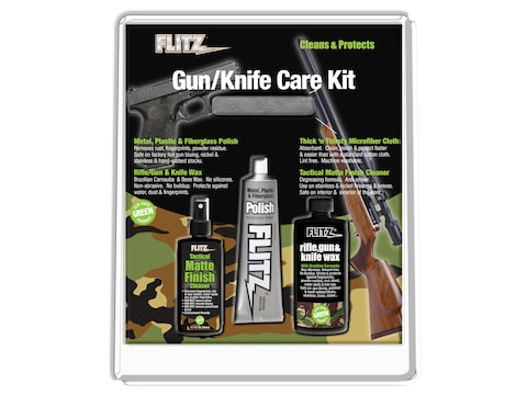 Flitz Gun and Knife Care Kit 4 Piece Polish/Cleaner/Wax/Cloth Universal 