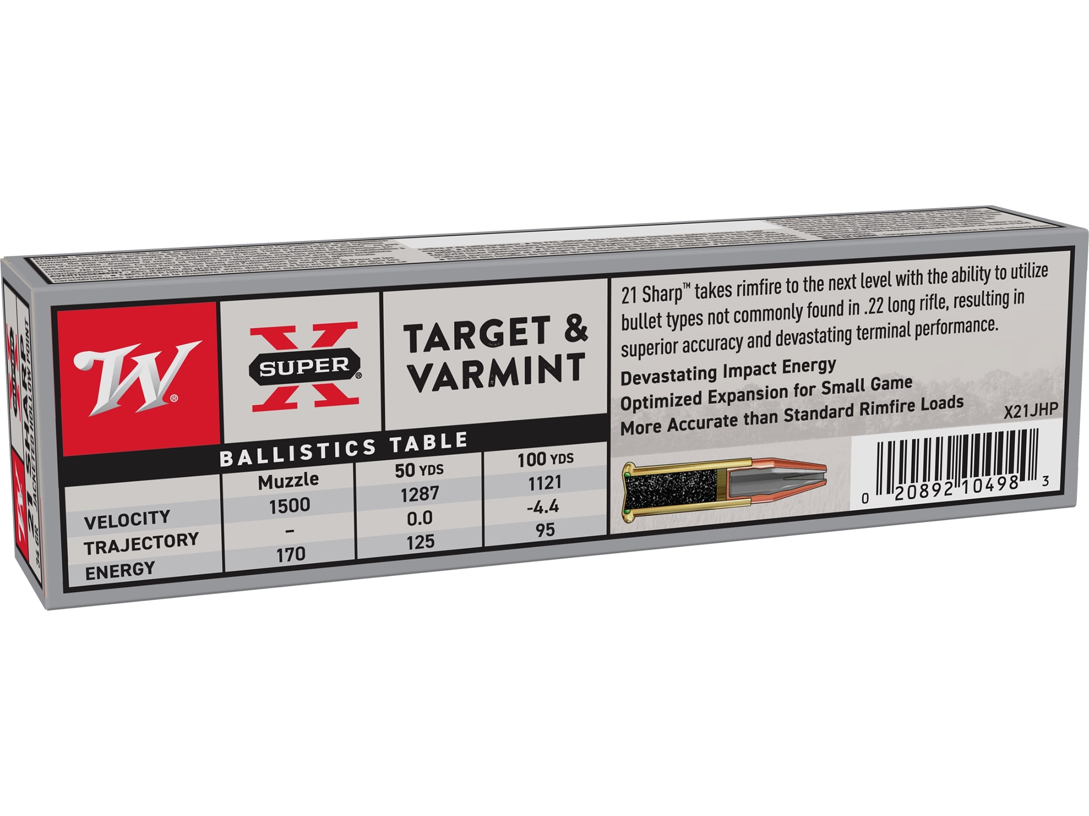 Winchester Super X Target & Varmint 21 Sharp Ammo 34 Grain Jacketed