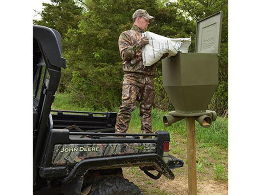 Banks Outdoors 300 Lb Feed Bank Gravity Game Feeder Polyethylene Green