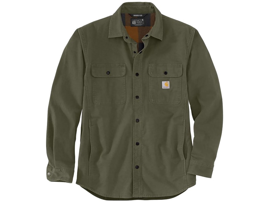 Carhartt Men s Rugged Flex Relaxed Fit Canvas Fleece Lined Shirt