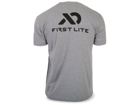 First Lite Men's Logo T-Shirt Short Sleeve Cotton Gray/Black Small