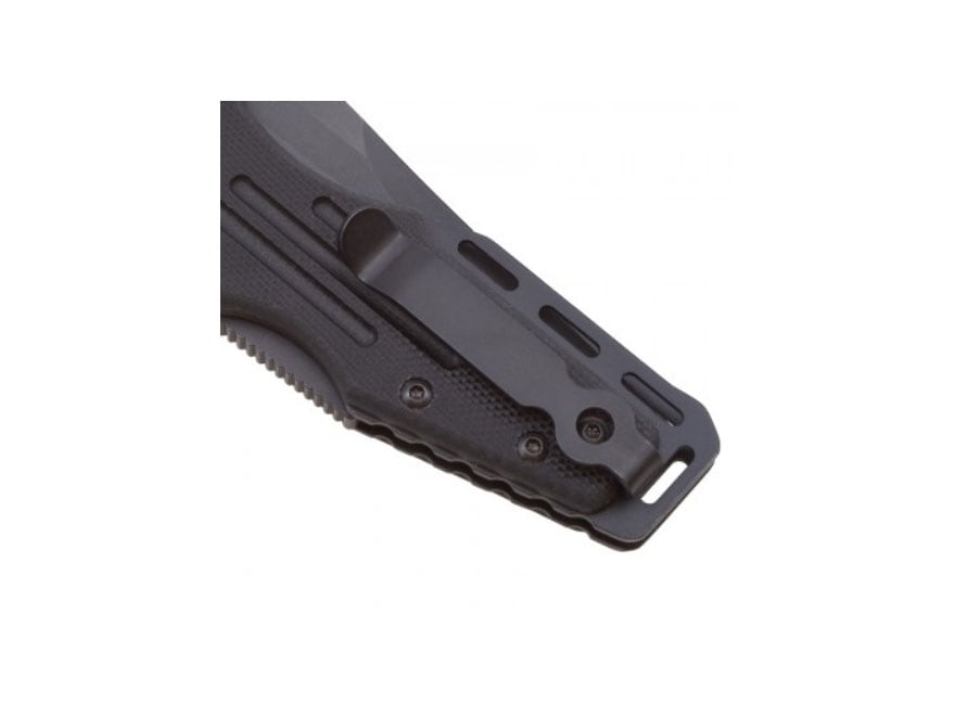 SOG Salute Pocket Knife 3.5 Drop Point 8Cr13MoV Black Oxide Blade G-10