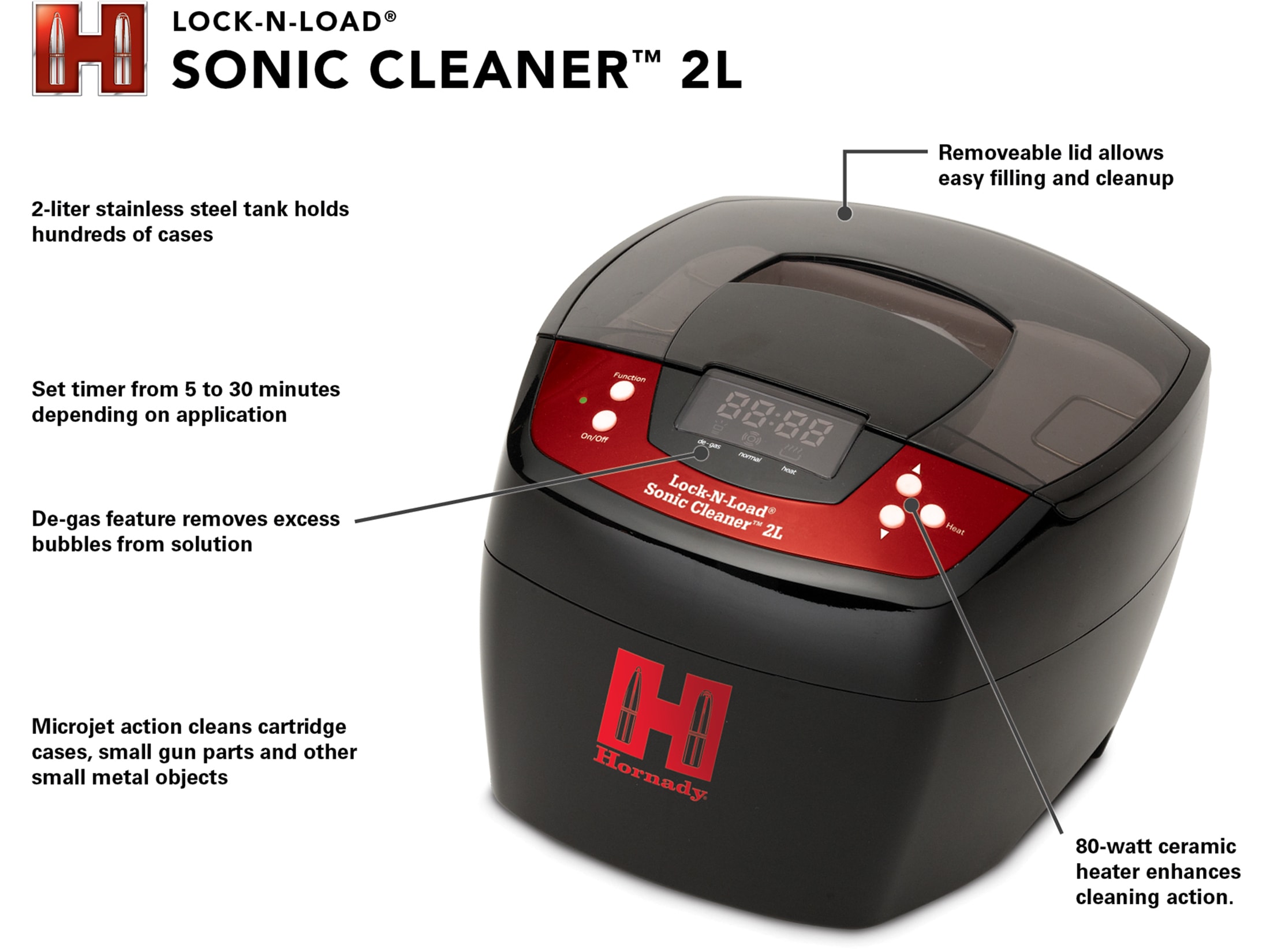 Hornady Lock-N-Load Sonic Cleaner 2L Ultrasonic Case Cleaner