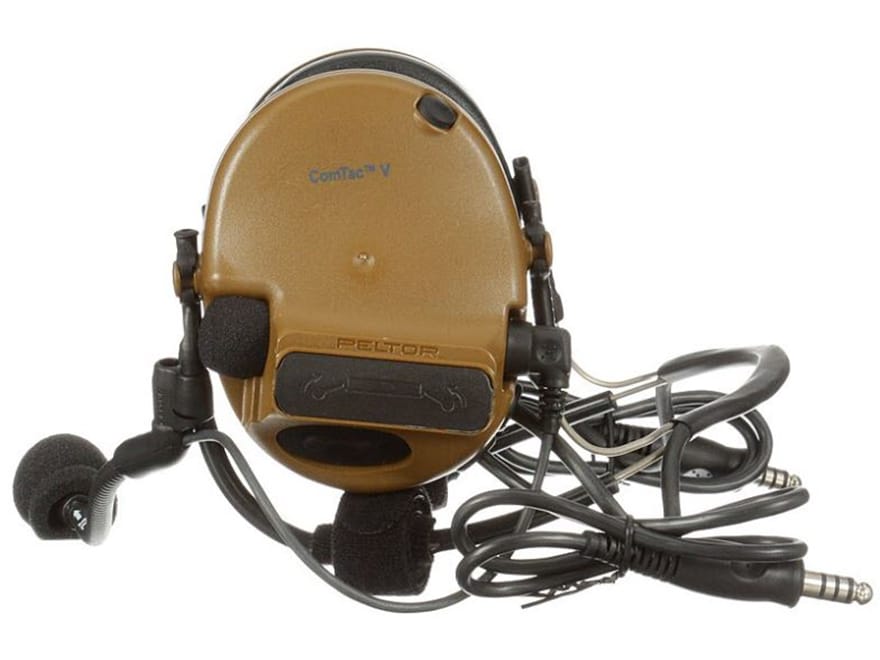 Peltor ComTac V Dual Lead Neckband Electronic Ear Muffs Olive Drab