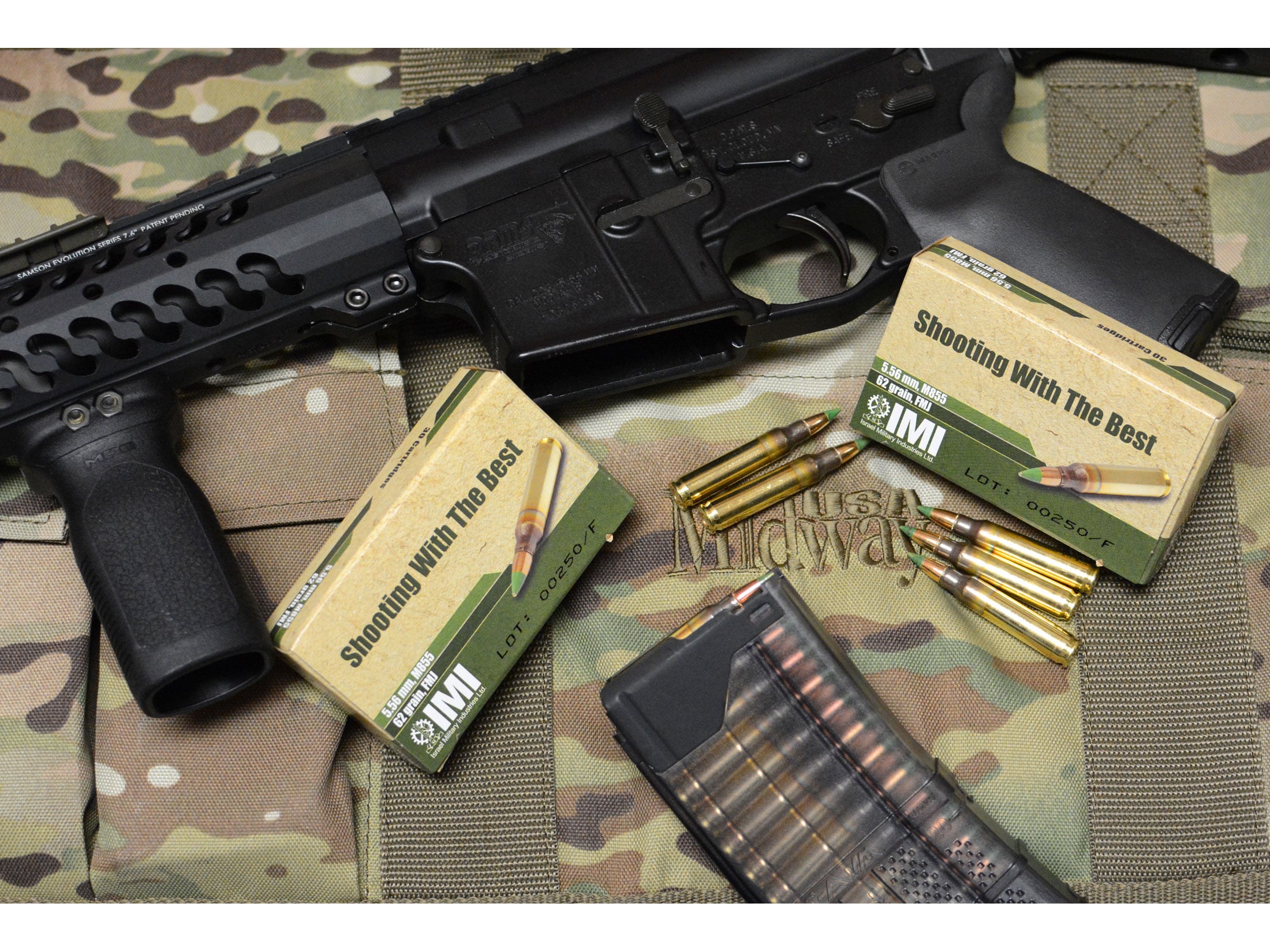 IMI M855 5.56x45mm NATO Ammo 62 Grain SS109 Penetrator Full Metal