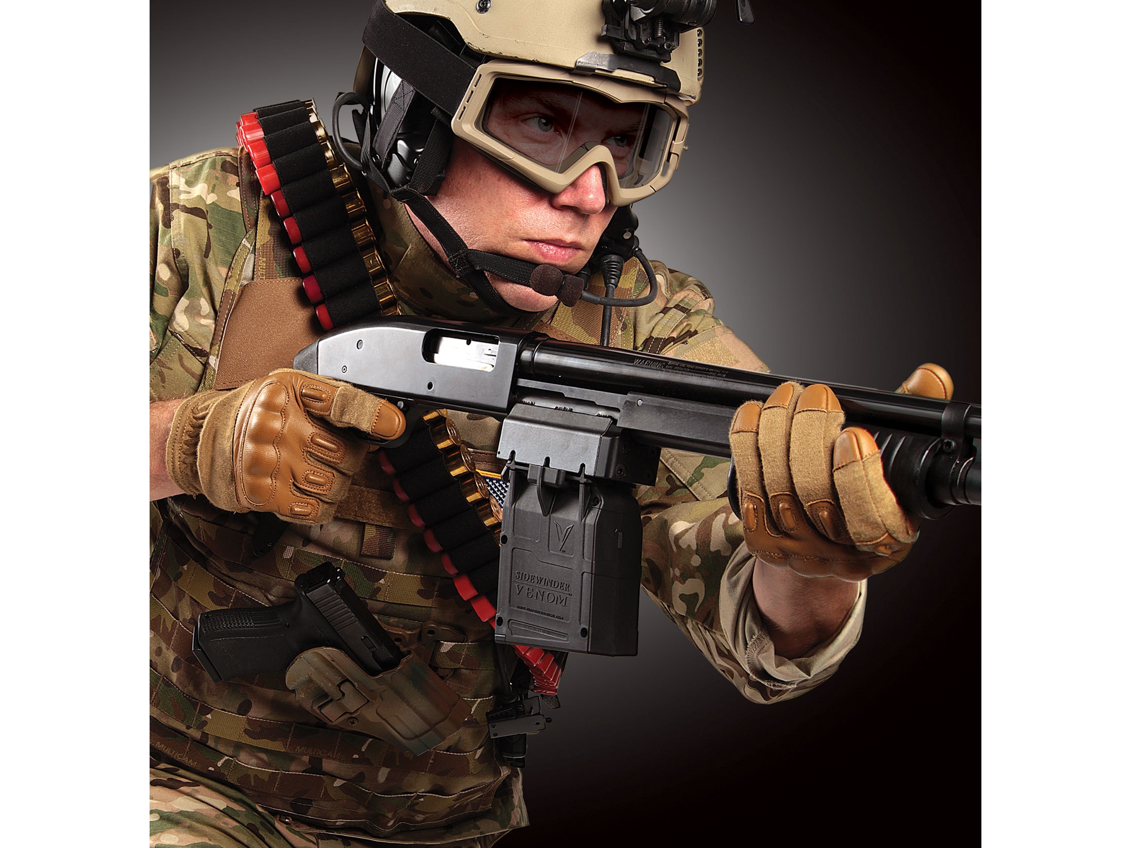 【極美品】 mowl Aerodynex Ti V2 おまけ付き Adaptive Tactical Sidewinder Venom Kit Mossberg 590 5-Round Box Mag 12