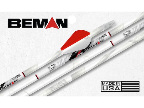 6 New Beman ICS WHITE OUT Camo 340 Carbon Arrows Bow Vanes SEE THE BLOOD!