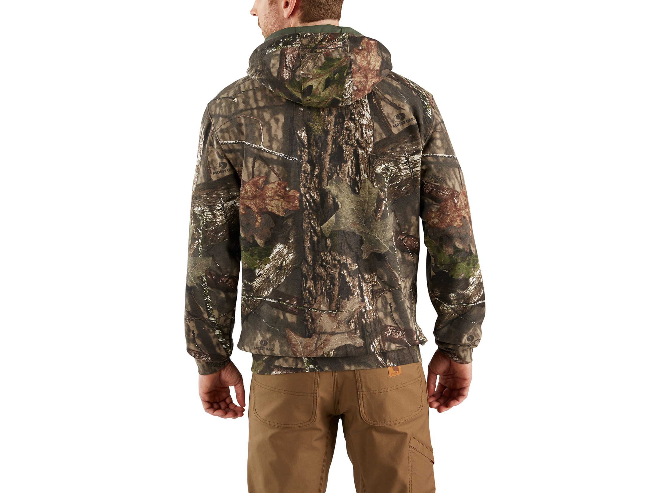 Carhartt Men s Camo Sleeve Logo Midweight Hoodie Mossy Oak Break Up