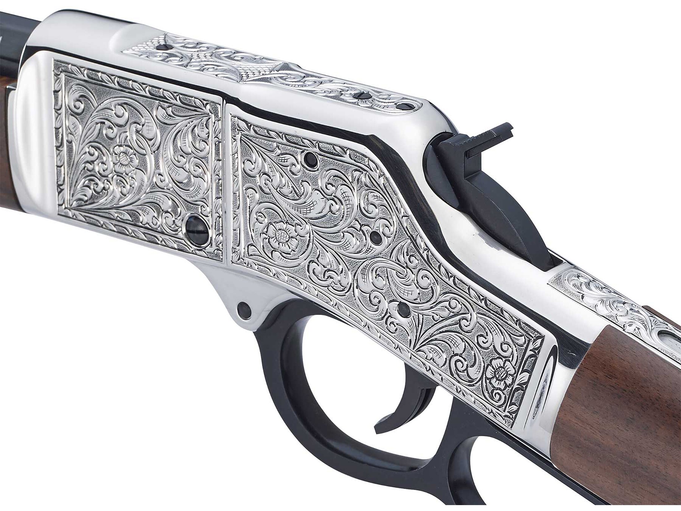 Henry Big Boy Silver Deluxe Engraved Lever Action Rifle 44 Remington