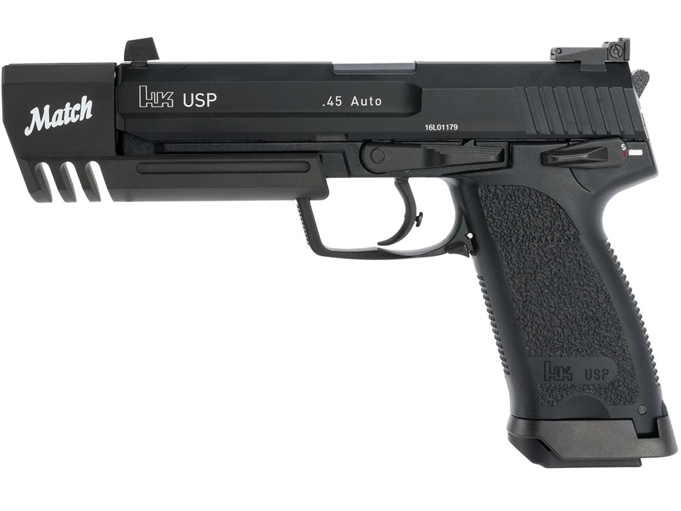 HK USP Match Airsoft Pistol 6mm BB Green Gas Powered Semi-Auto Black