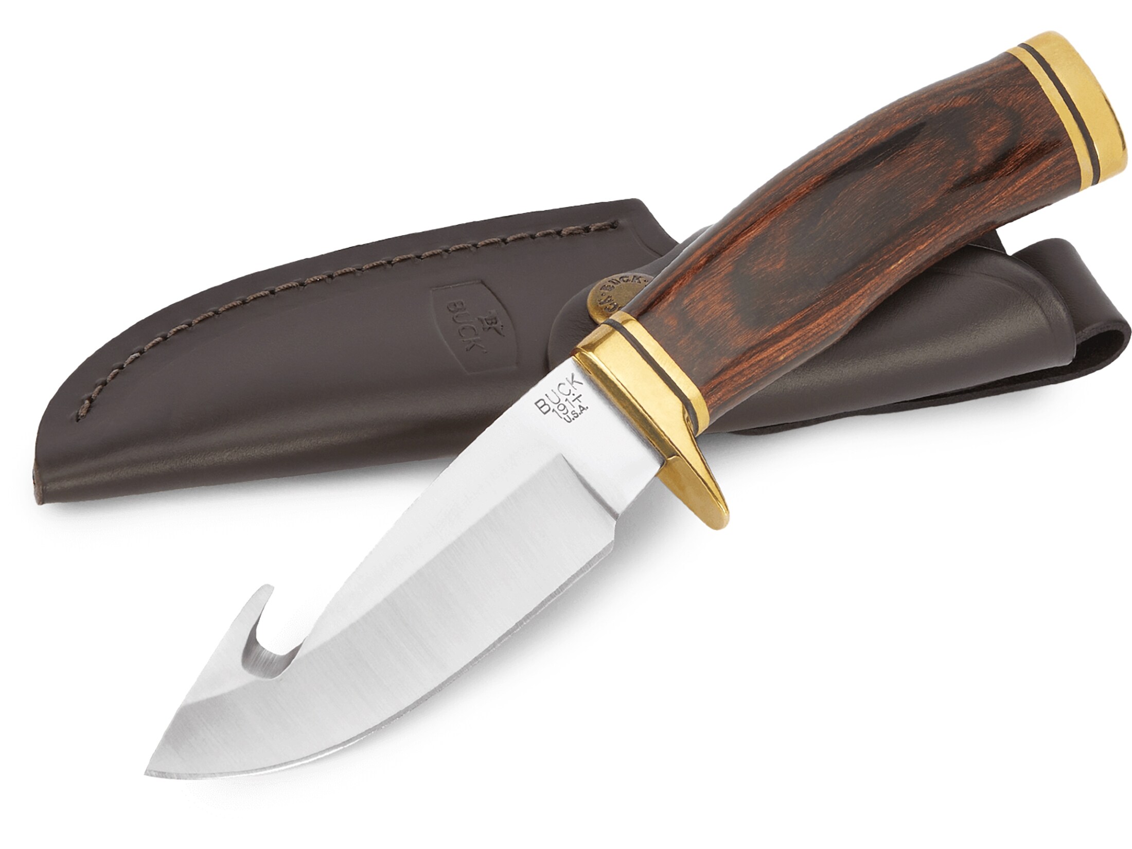 Buck Knives 191 Zipper Fixed Blade Knife 4.125 Drop Point Gut Hook