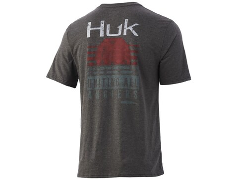 Huk Men's Striped Horizon T-Shirt Volcanic Ash Heather XL