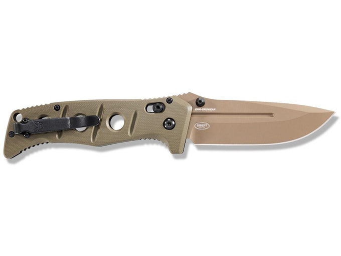 Benchmade 275FE-2 Adamas Folding Knife 3.78" Drop Point CMP-CRUWEAR Flat Dark Earth Blade G-10 Handle Ranger Green