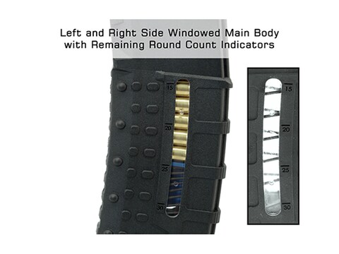 Leapers UTG Window Magazine AR-15 223 Remington, 5.56x45mm, 300 AAC Blackout 30-Round Polymer Black