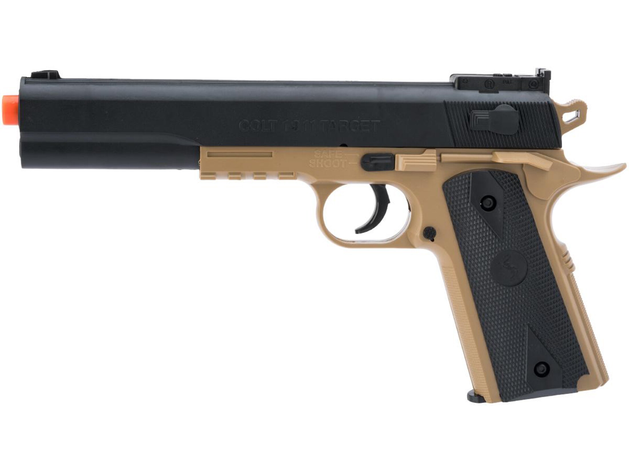 Cybergun Colt M1911 A1 Airsoft Spring Pistol – Full Scale Metal Slide – Tan 180129
