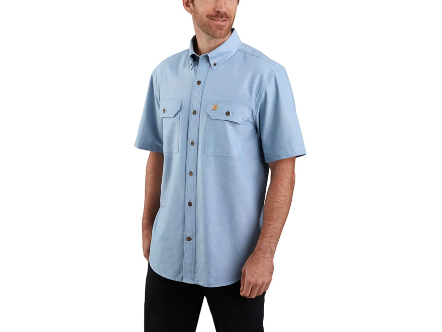 Carhartt Men's Loose Fit Short-Sleeve Shirt - Dark Tan Chambray - Small