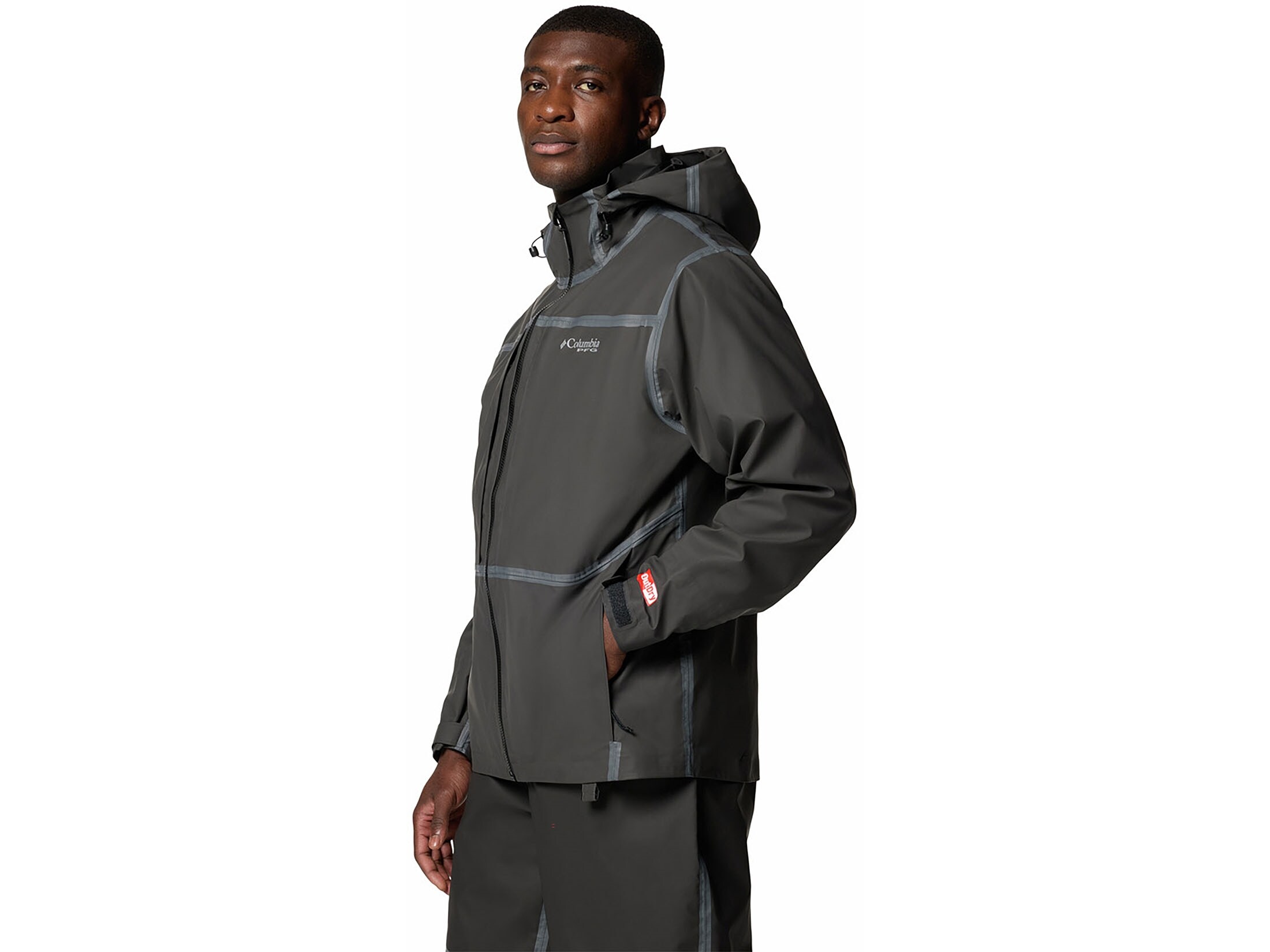 Columbia Men's PFG Force XII ODX Rain Jacket Black Medium
