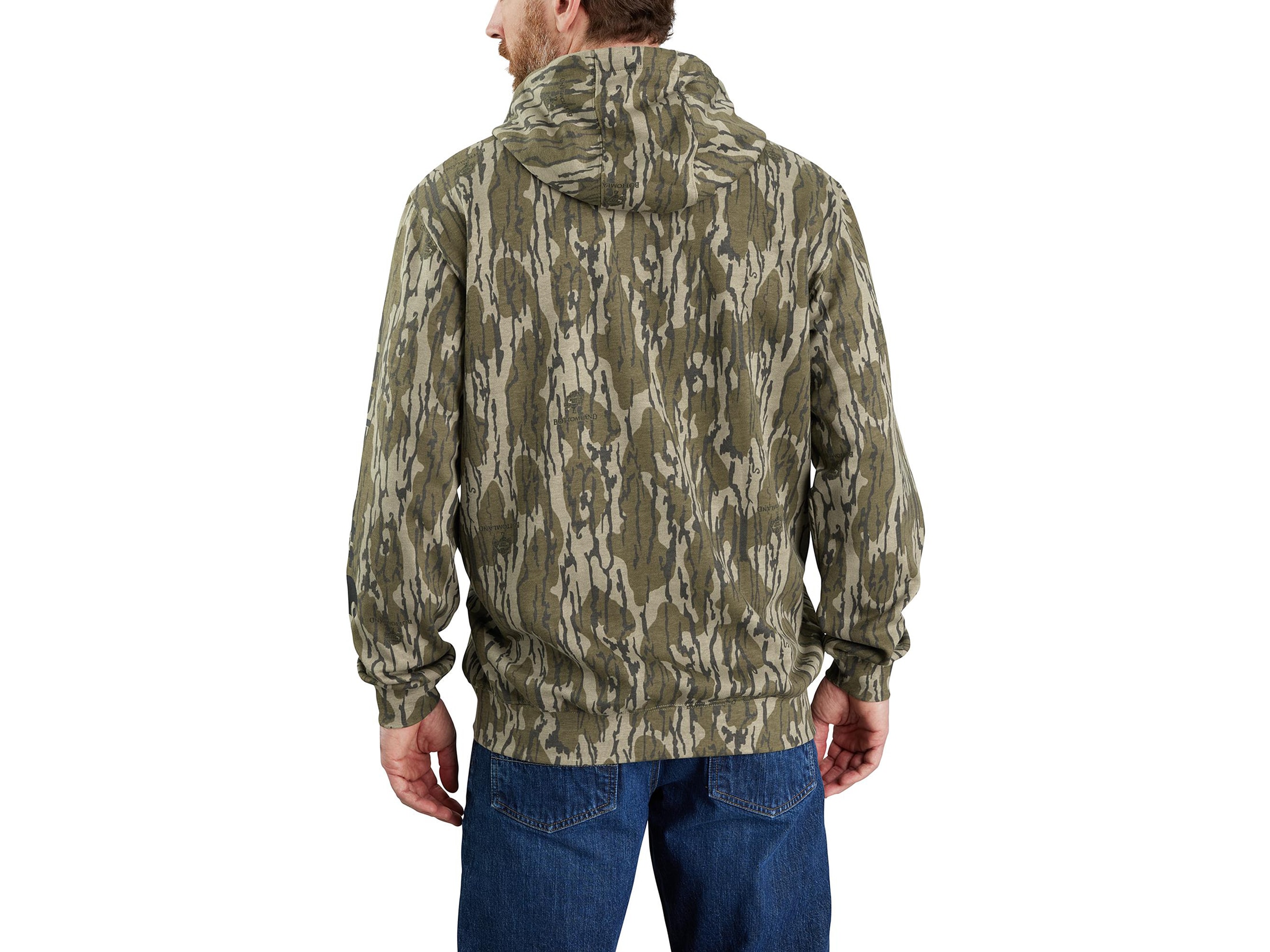 Carhartt Men's Midweight Camo Sleeve Logo Hooded Sweatshirt - XL Regular -  Mossy Oak Break-Up Country