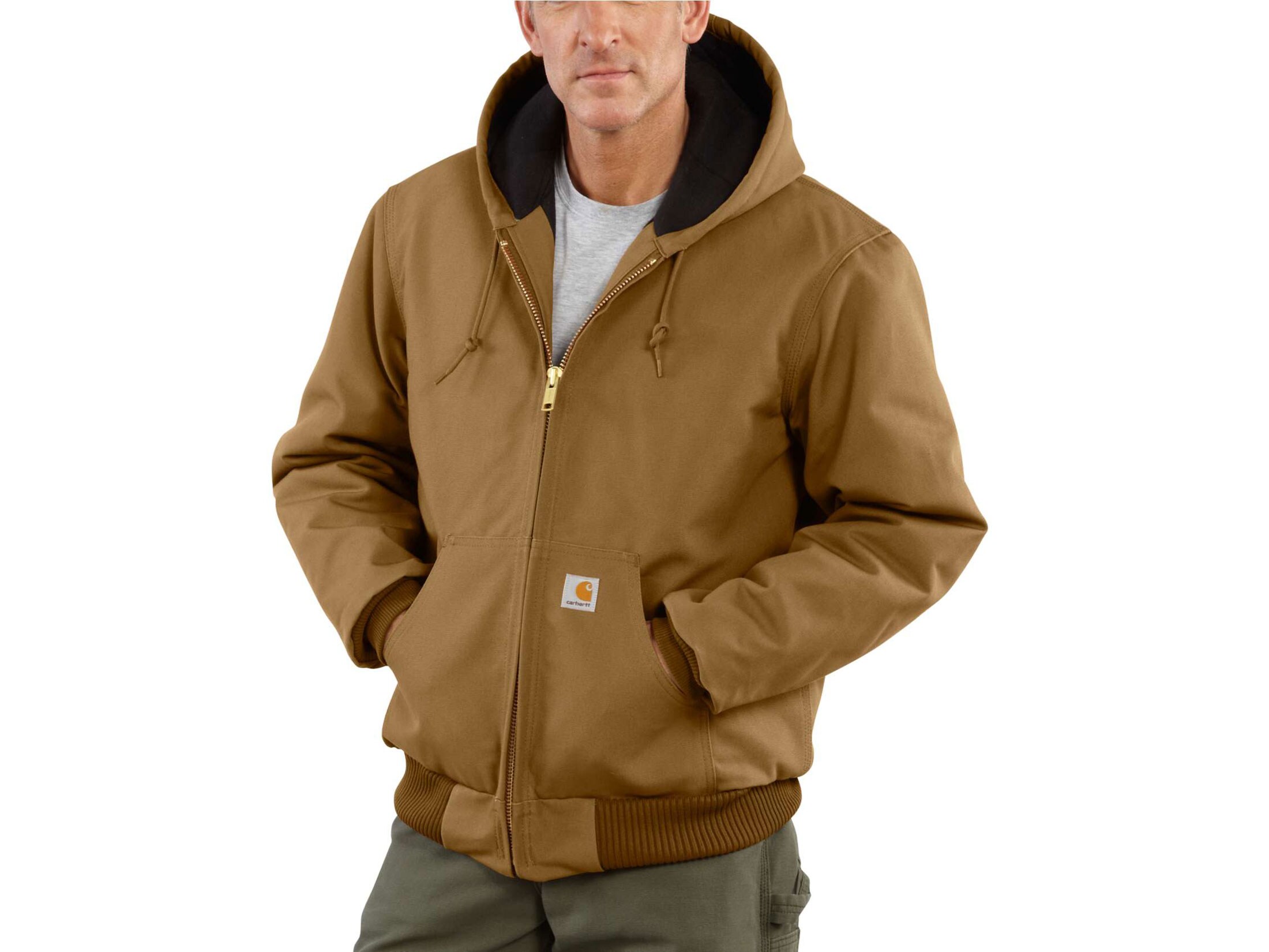 Carhartt Mens Loose Fit Firm Duck Insulated Flannel-Lined Active Jacket