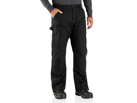 Carhartt Men's Loose Fit Washed Duck Insulated Pants, Black