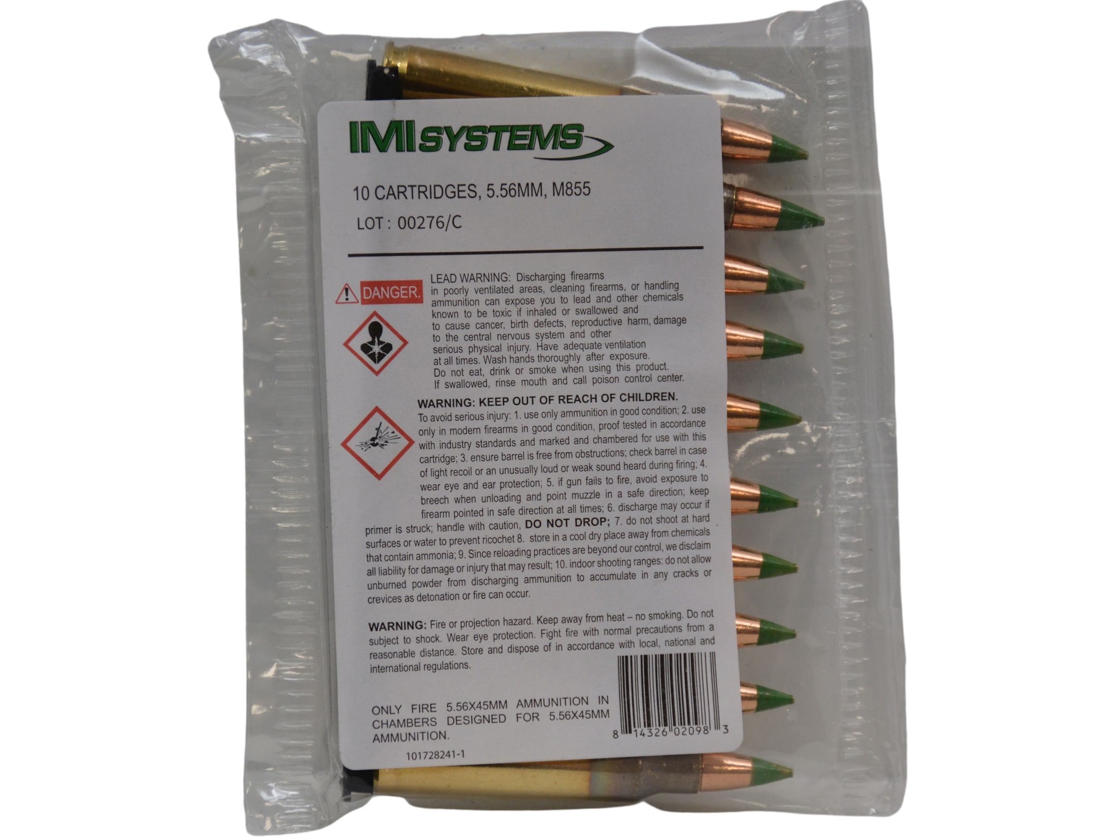 IMI M855 5.56x45mm NATO Ammo 62 Grain SS109 Penetrator Full Metal IMI M855 5.56x45mm NATO Ammo 62 Grain SS109 Penetrator Full Metal